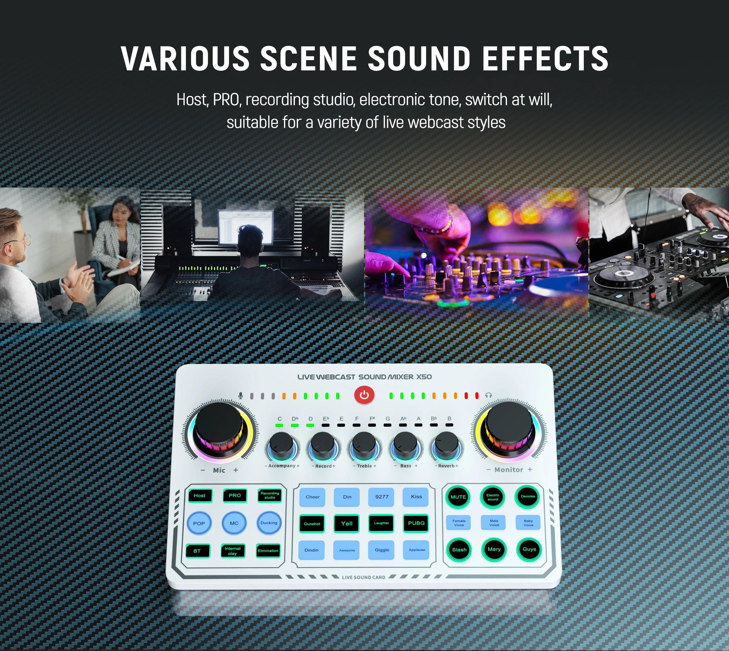 Broadcast Audio Mixer Interface for Living Games