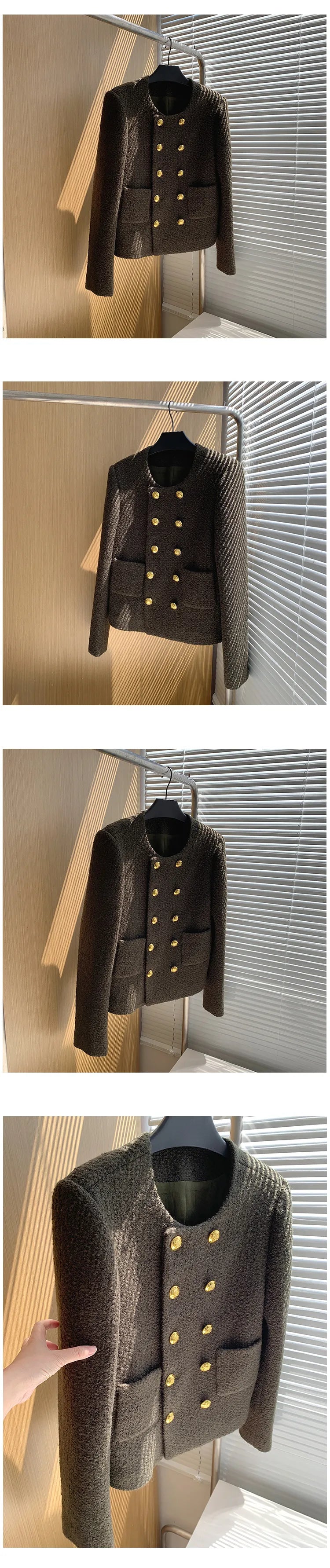 Autumn Winter Brand Luxury Tweed Short Jacket