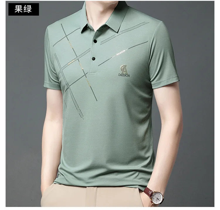 Business Casual Men Striped Polo Shirts