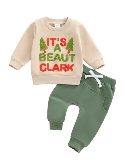 Lioraitiin Toddler Baby Boy Christmas Outfit Beige / 24M / United States