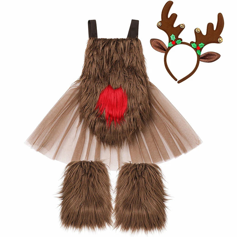 Toddler Boys Christmas Jumpsuit Set with Santa Hat & Socks