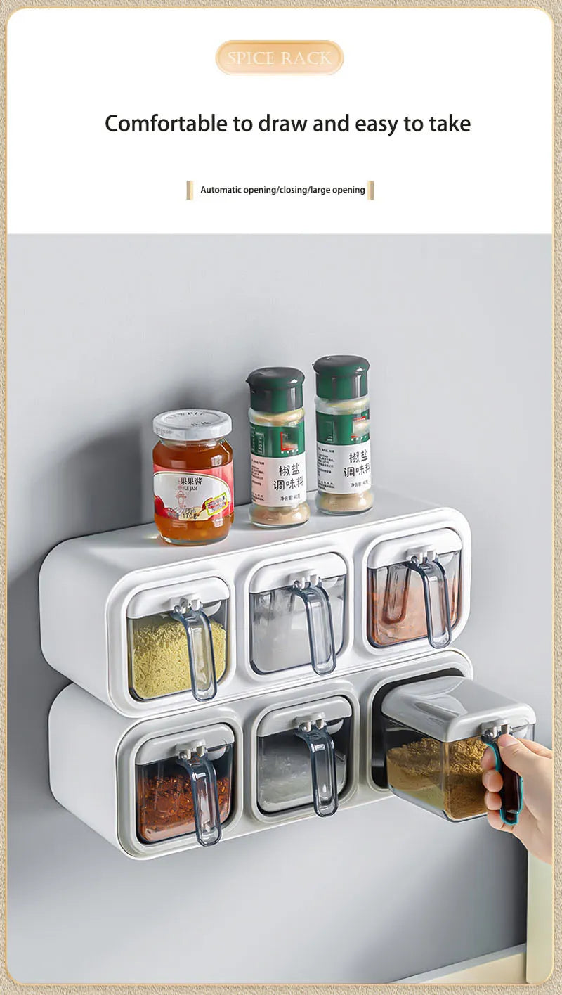 Wall Mount Spice Rack Organizer