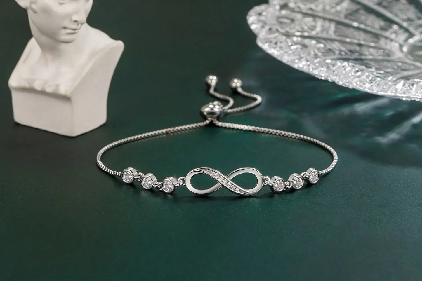 Infinite Inlaid Round Cubic Zircon Bracelet silver