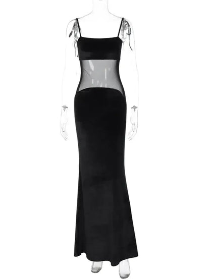 Sleeveless Long Dress Black / L