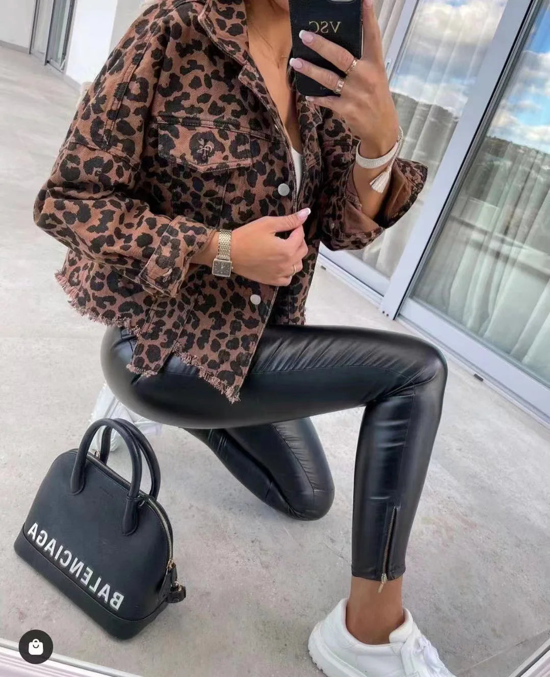 Women's Leopard Denim Jackets