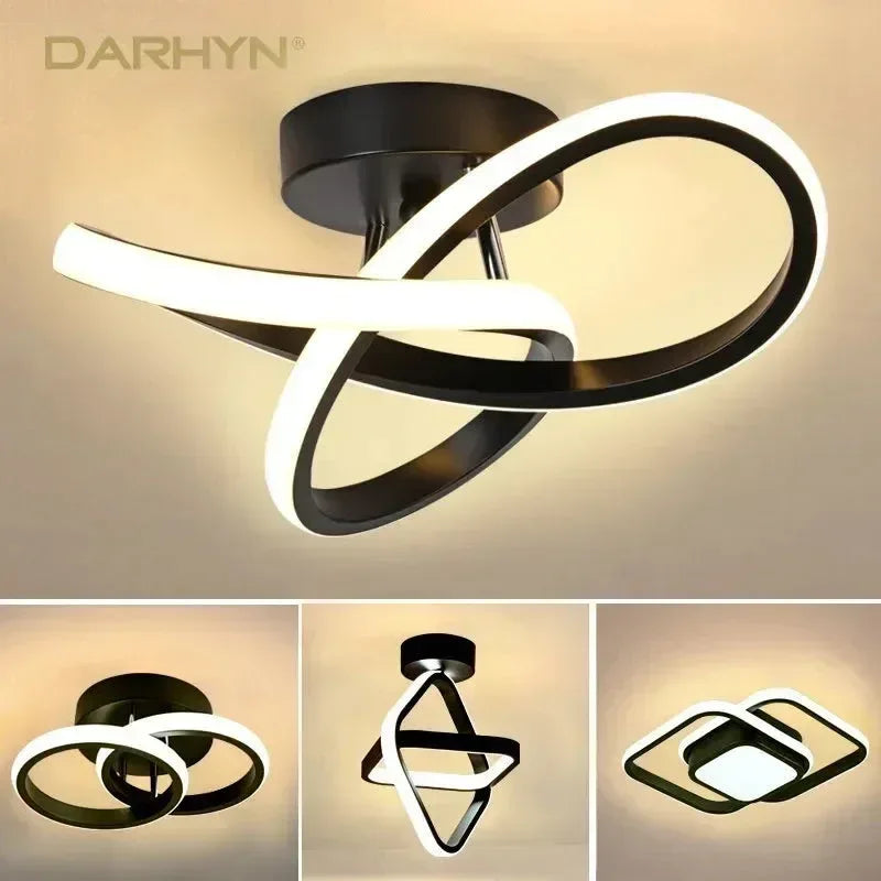 Modern LED Aisle Ceiling Lights B-Black / Cool white
