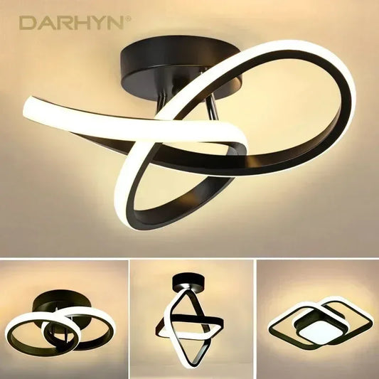 Modern LED Aisle Ceiling Lights B-Black / Cool white