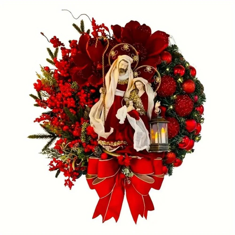 Rustic Farmhouse Christmas Door Wreath