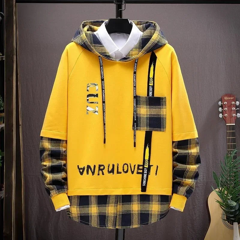 Men Clothing Long Sleeve Pullover Hoodie