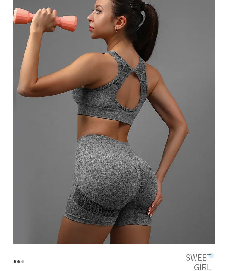 Sports Shorts Workout Set Seamless Fitness Gym