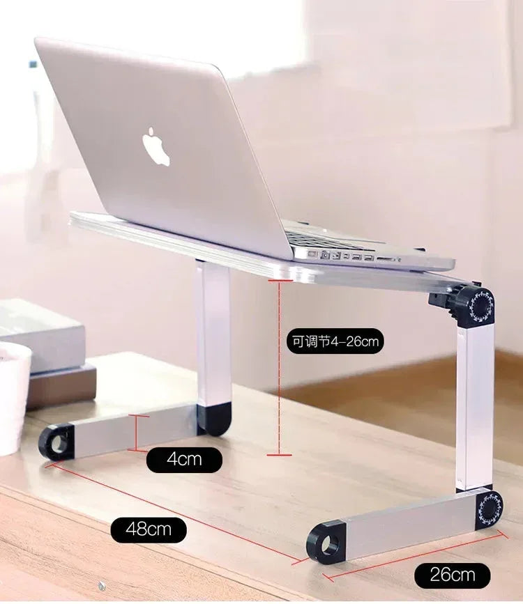 Adjustable Folding Laptop Desk White(with fan)-L