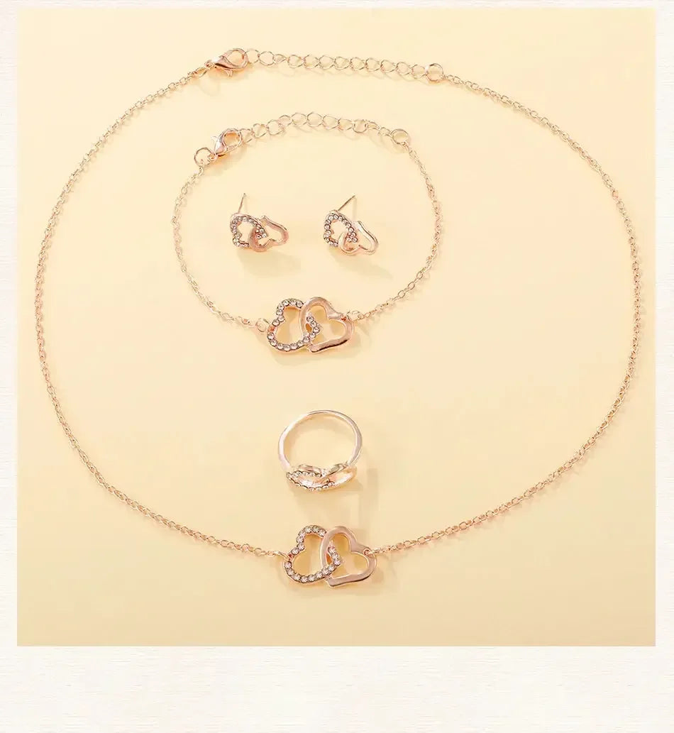 6 pcs. Rose Gold jewelry set Gold