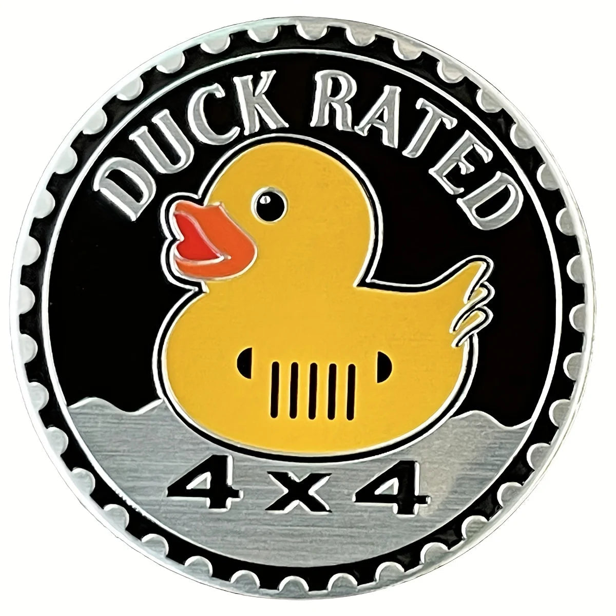 Stylish 4x4 automotive badge with duck logo