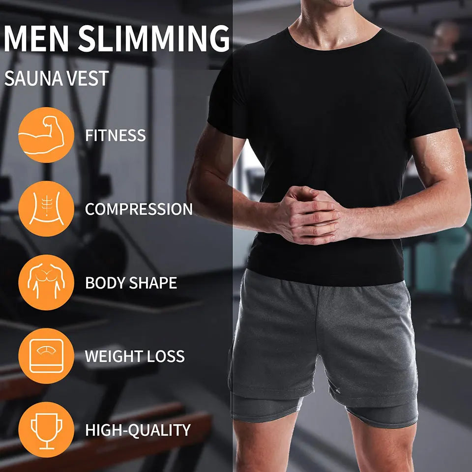 Men Sauna Sweat Vest Heat Trapping Compression Shirts