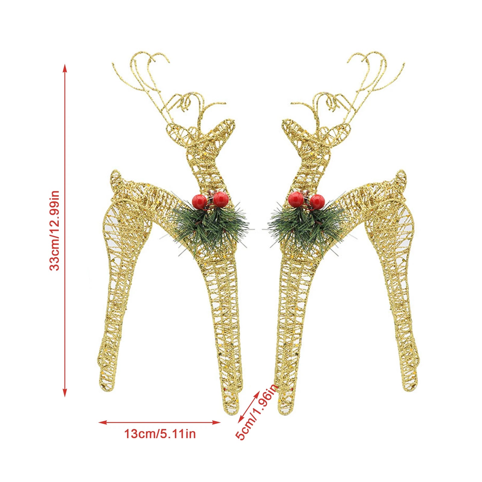 Christmas Gift Iron Art Deer Ornament Set