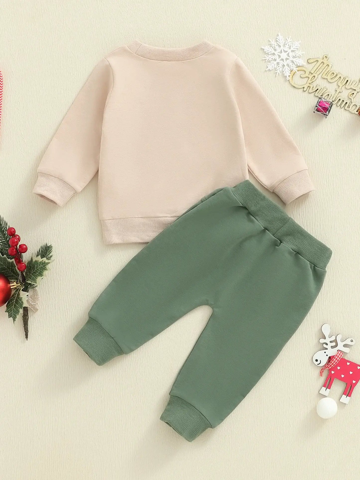 Lioraitiin Toddler Baby Boy Christmas Outfit Beige / 24M / United States