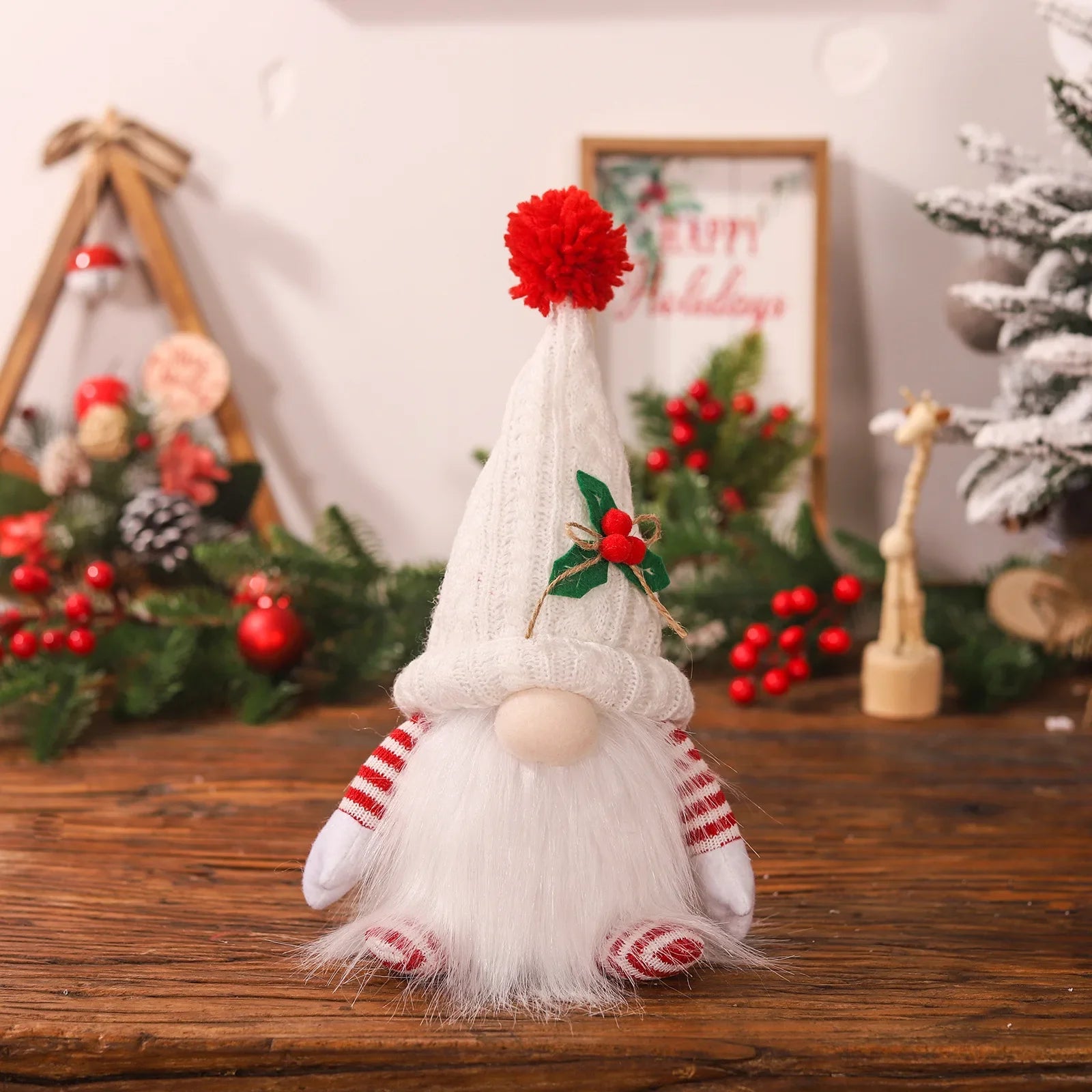 Christmas Elf Knitted Gnome with LED Light