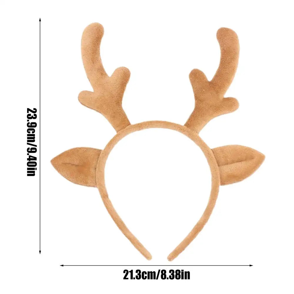 Christmas Reindeer Antler Headband – Plush Festive Hair Accessory for Women & Kids