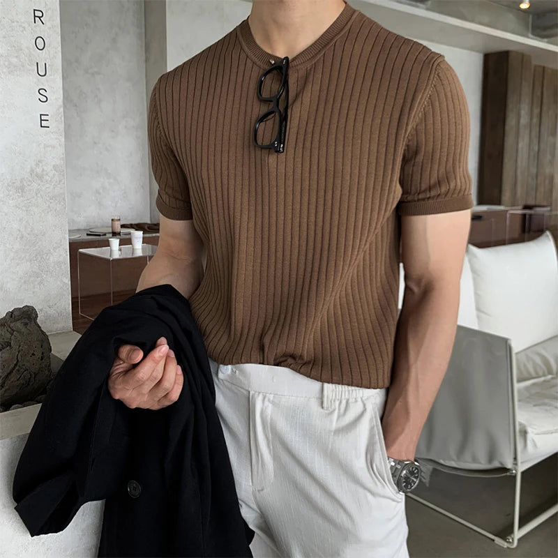 Men's Clothing Luxury Knit Polo Shirt