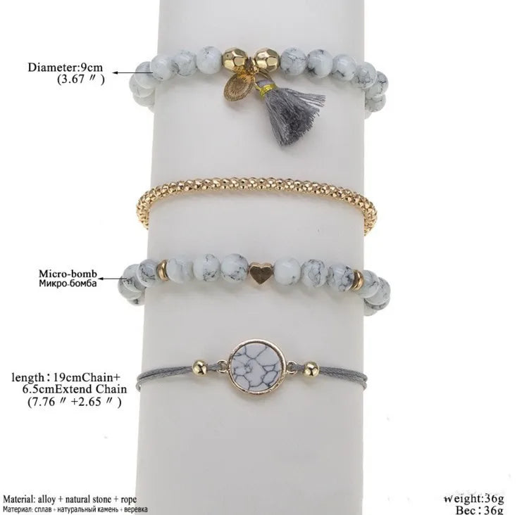 Turquoise Tassel Stone Bracelet – Boho Fashion Jewelry