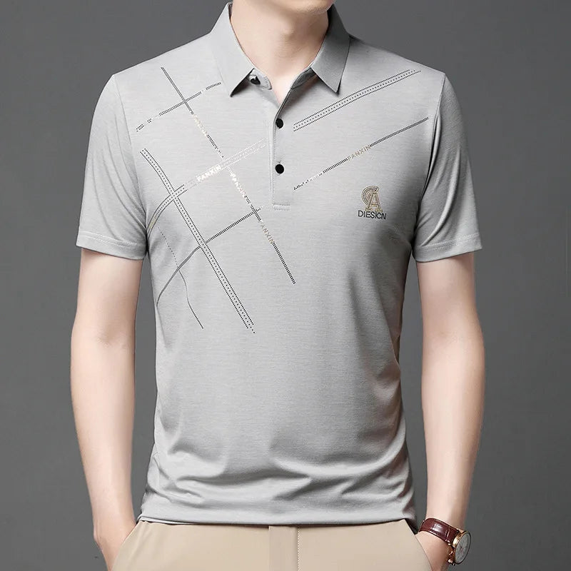 Business Casual Men Striped Polo Shirts