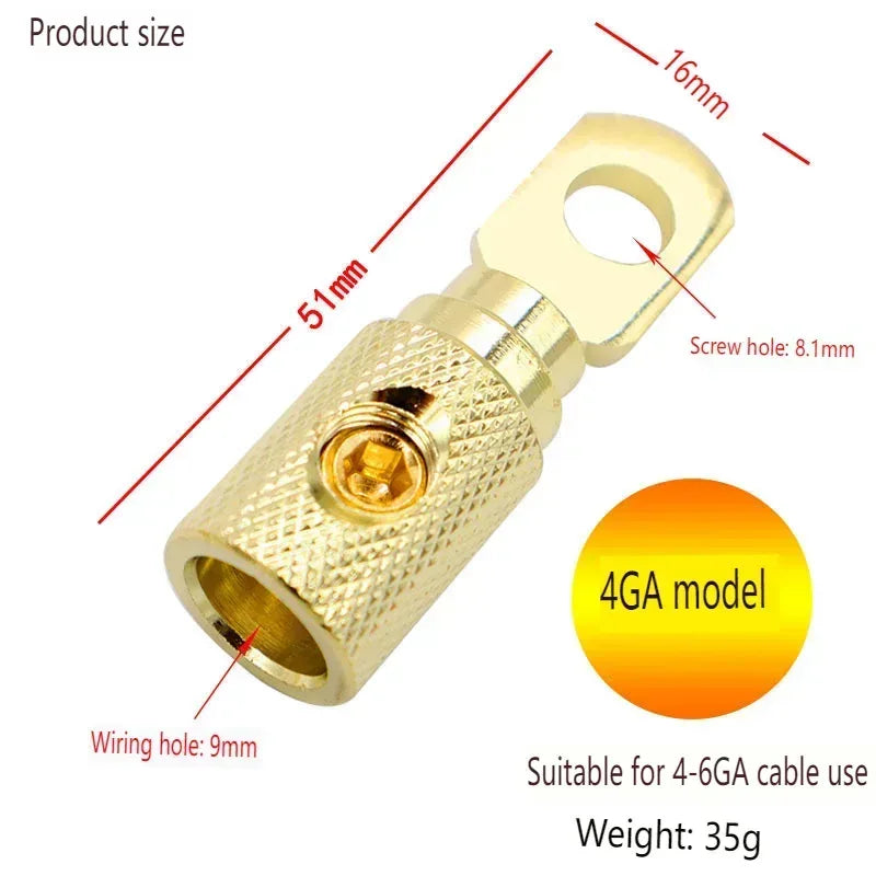Car Audio Modified Wire Power Supply 4GA 1 piece Gold