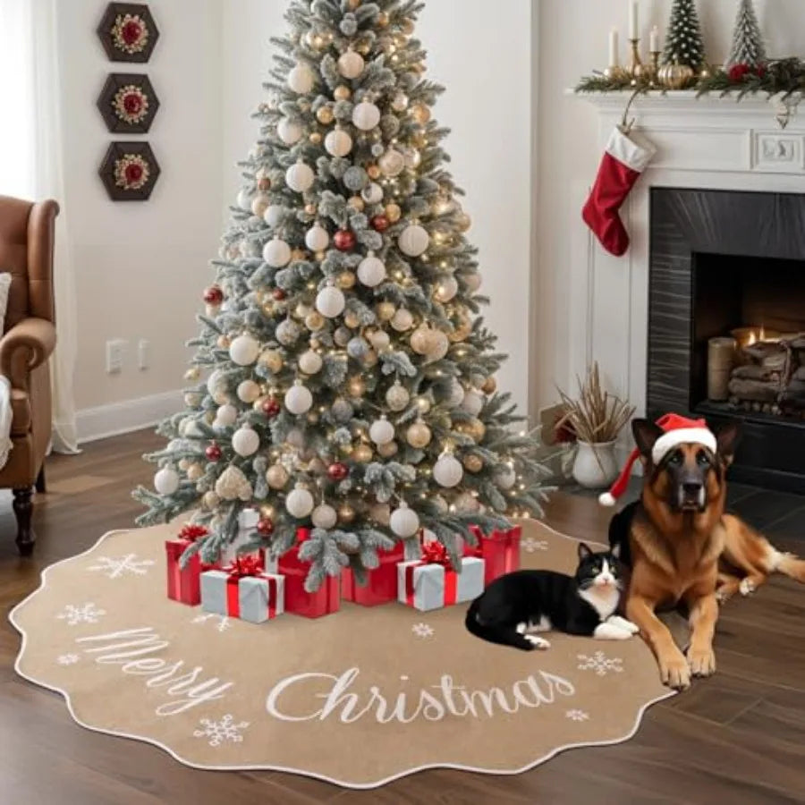 Buffalo Plaid Burlap Christmas Tree Skirt