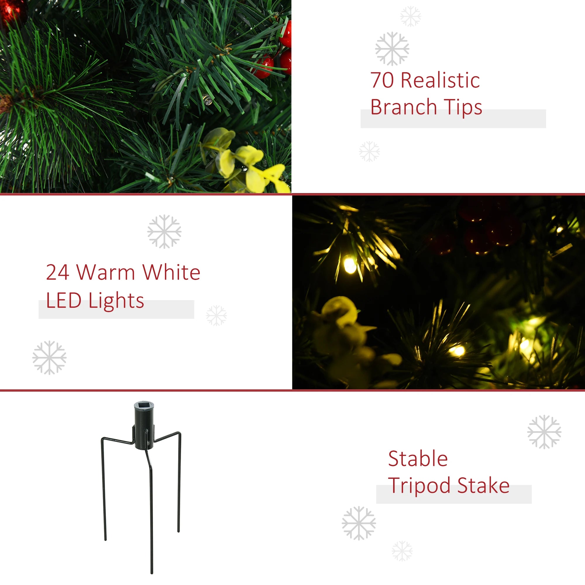 Pre-Lit Artificial Pine Christmas Tree Set