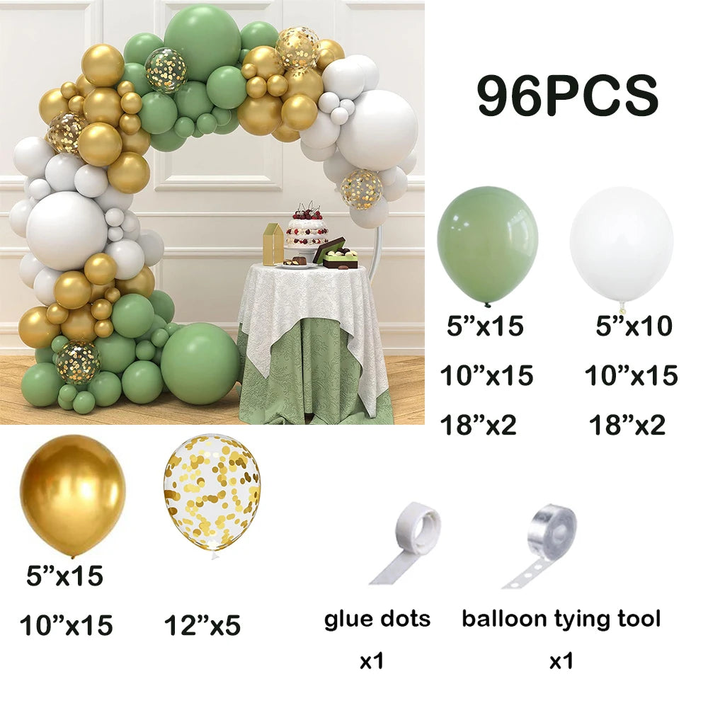 Sage Green Balloons Garland Arch