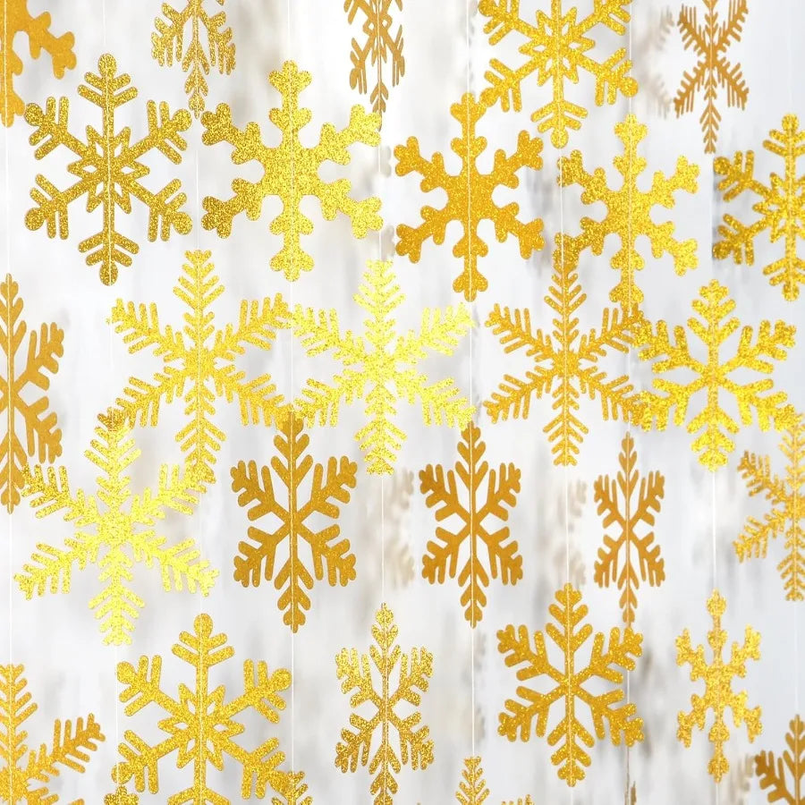 Gold Snowflake Christmas Garland