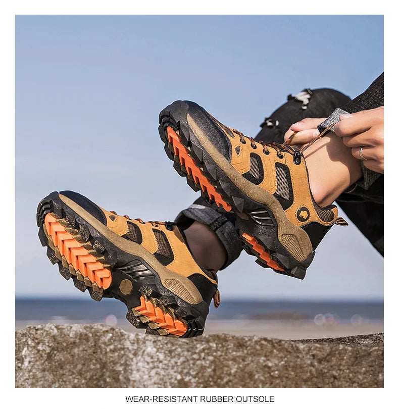 Solid Patchwork Hiking Shoes