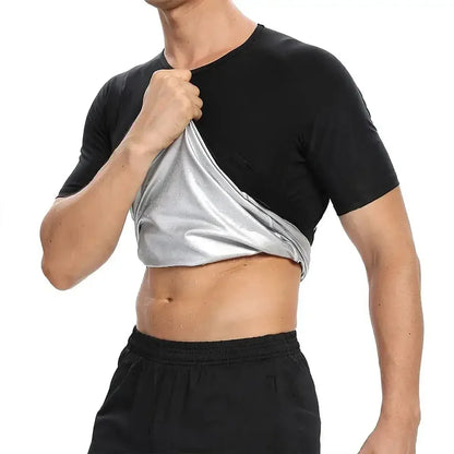 Men Sauna Sweat Vest Heat Trapping Compression Shirts Silver / S / United States