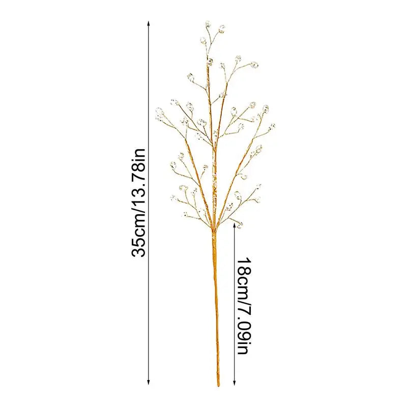 Golden Glitter Christmas Stems – Tree & Wreath Décor
