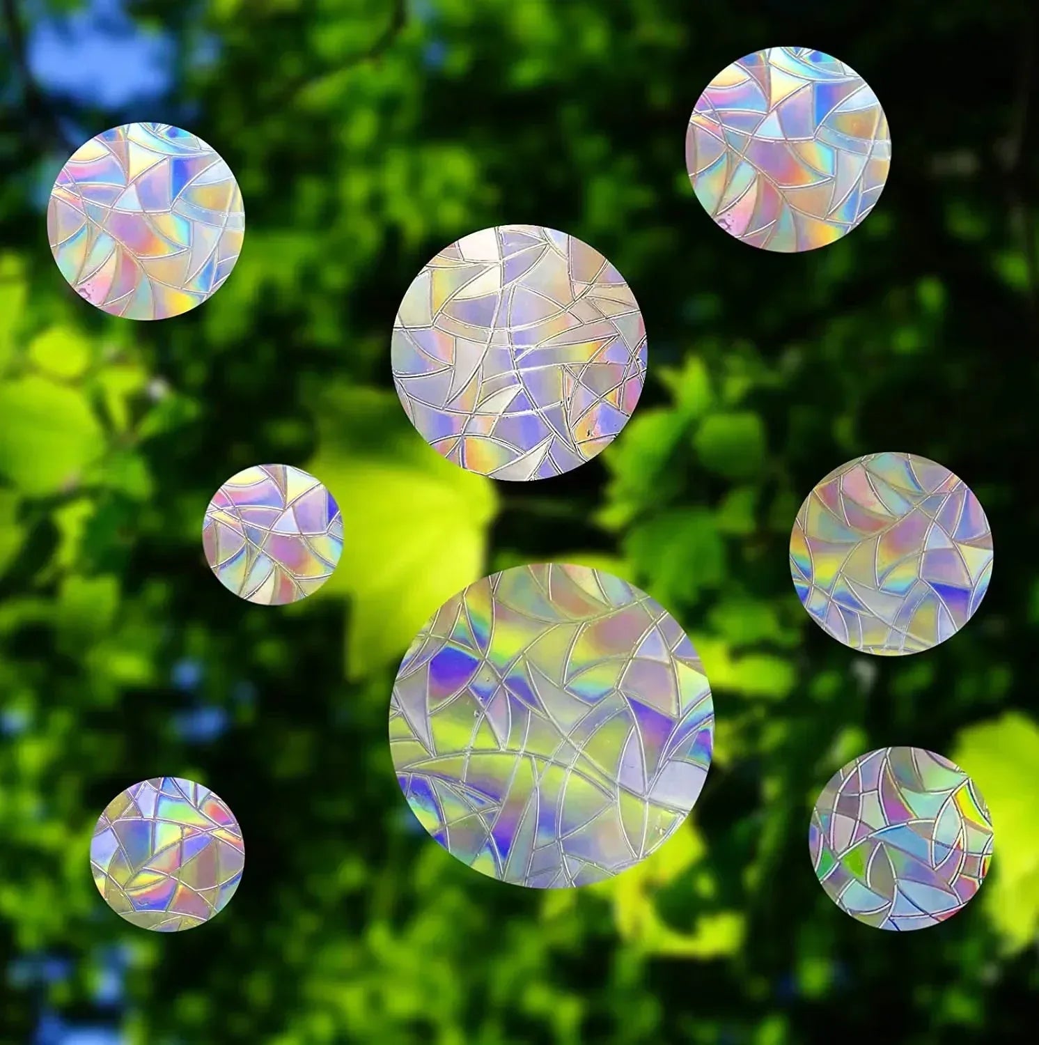 Rainbow Refraction Sticker Round 10pcs