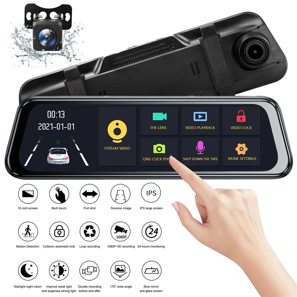 10" HD Multi-Function Touch Screen Car Recorder