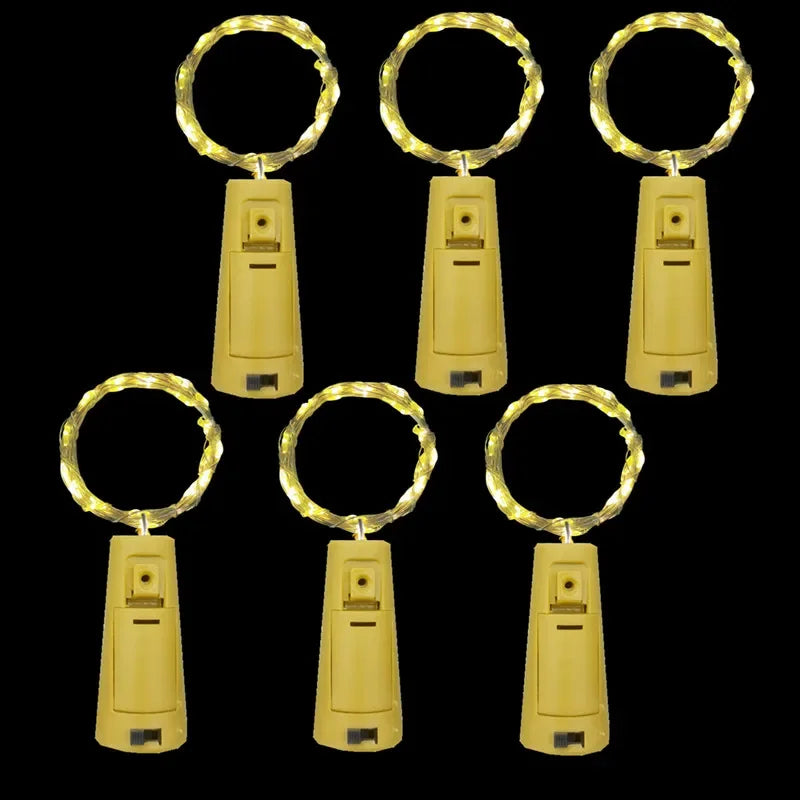 6PCS Battery LED Bottle Cork Fairy Lights for Holiday Decor