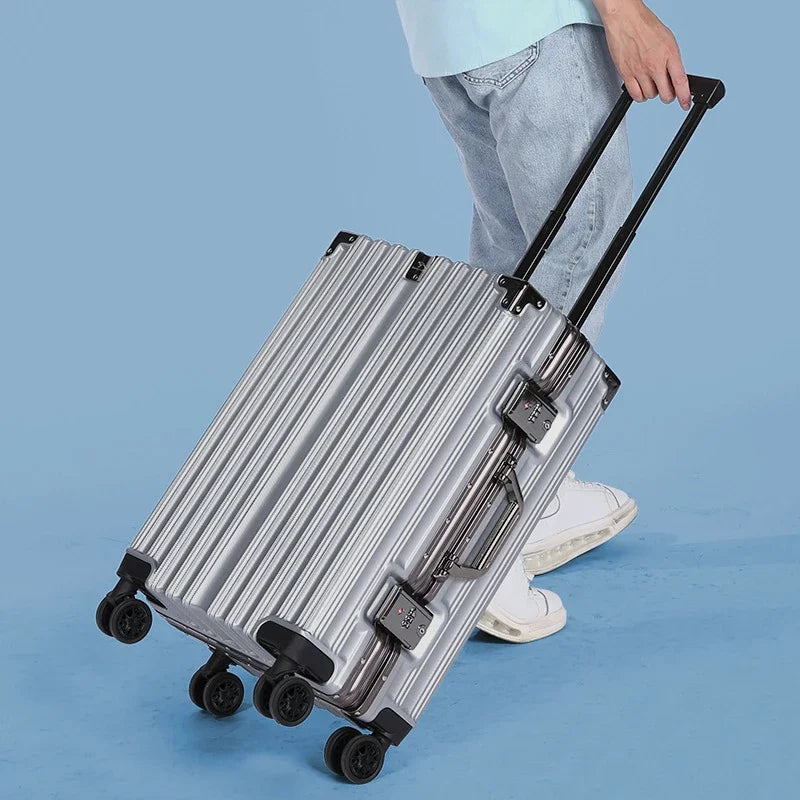 Universal Wheel Boarding Check Large Capacity Solid Suitcase Trolley Luggage