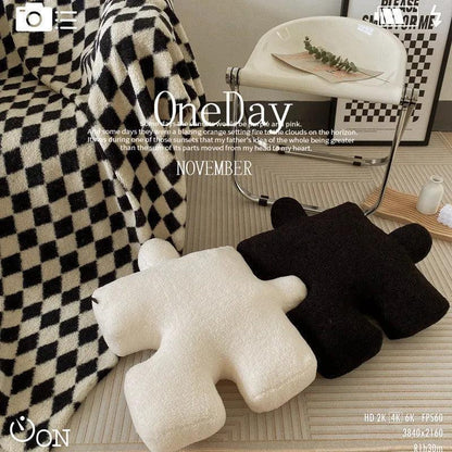 Puzzle Pillow Home Decoration 55cm brown