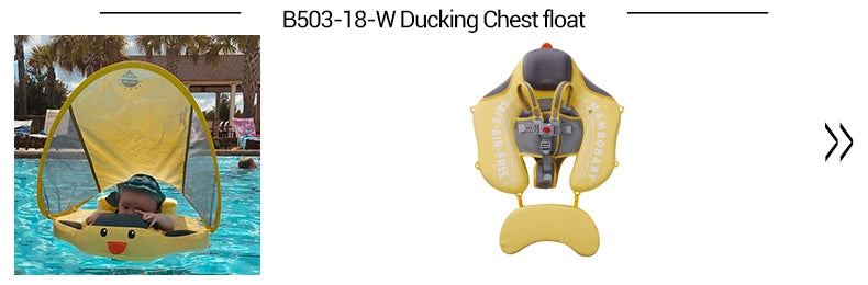 Non-Inflatable Baby Float with Canopy Waist Swimming Chest