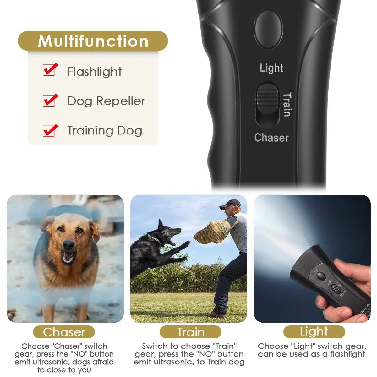 Anti Barking Deterrents Flashlight Led