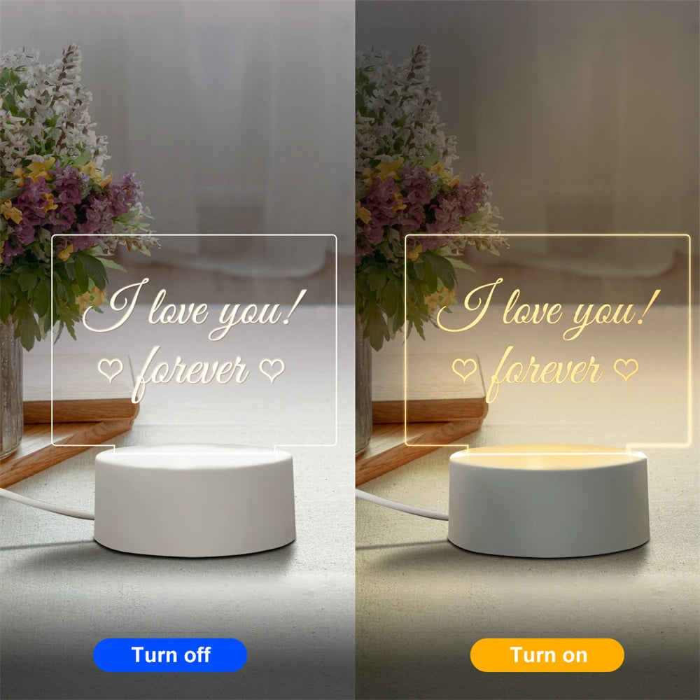 Creative LED Night Light Note Board Message Board