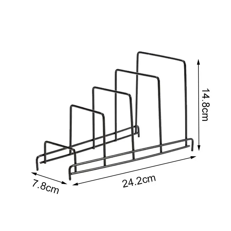 Kitchen Organizer Pot Lid Holder 4 Grids