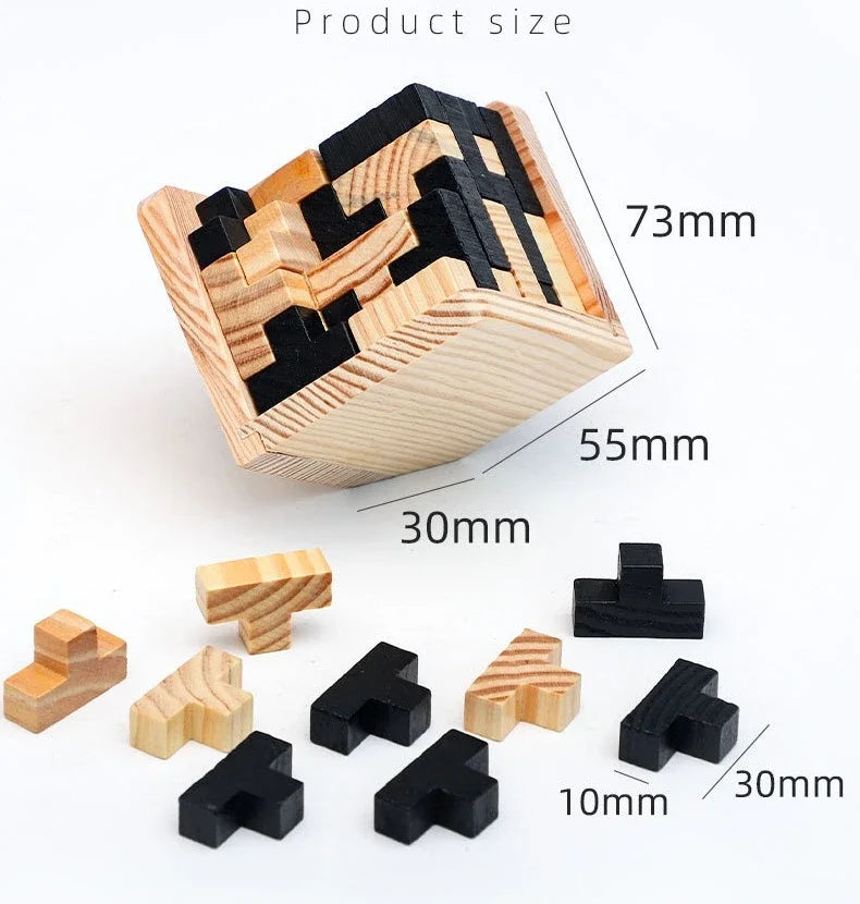 Cube Puzzle Luban Interlocking Creative Educational Wooden Toy