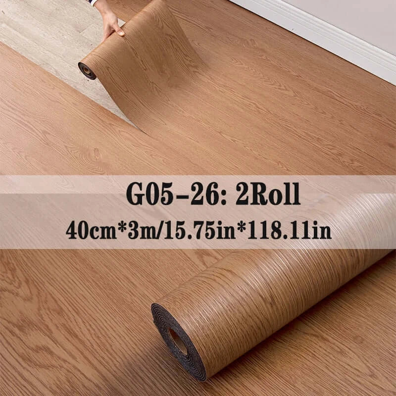 Wood Grain Peel & Stick Vinyl Floor Tile (2 Rolls, 25.8 Sq.Ft)