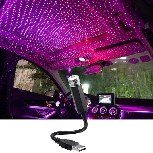 Romantic LED Car Roof Star Night Light Projector Red
