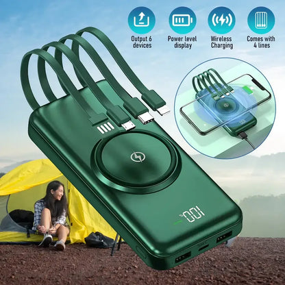 20000mAh Wireless Power Bank Fast Charging 20000mah / United States / green