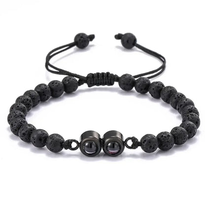 Multiple Photo Projection Bracelets Style 18 / Gold Beads / United States