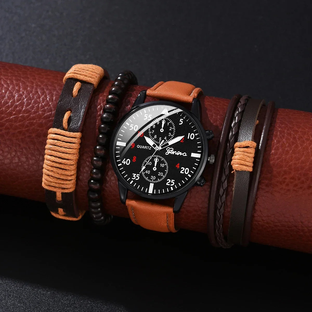 Luxury Brown Leather Watch