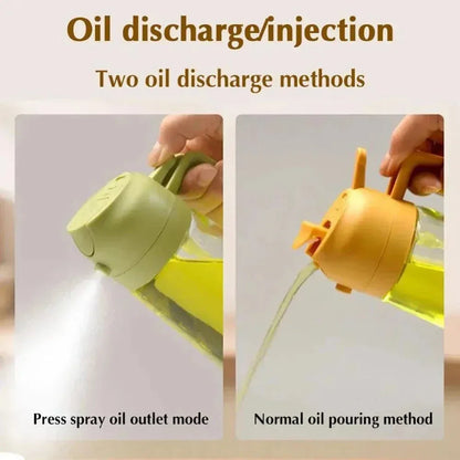 Dual Function Oil Spray and Pour Bottle Green