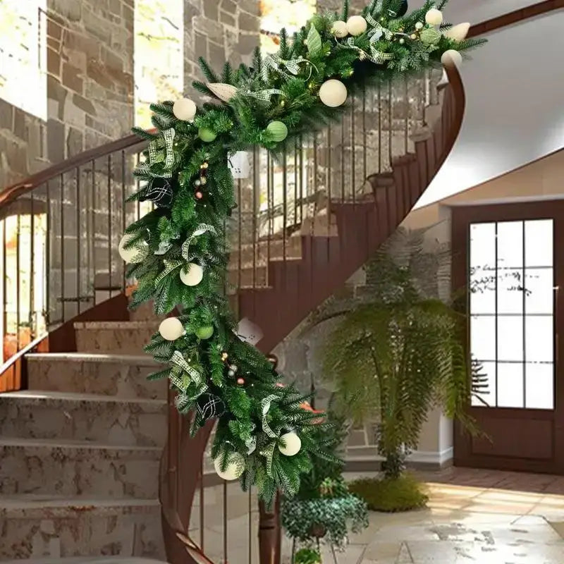 6FT Light-Up Christmas Garland with Pine Cones & LED Lights